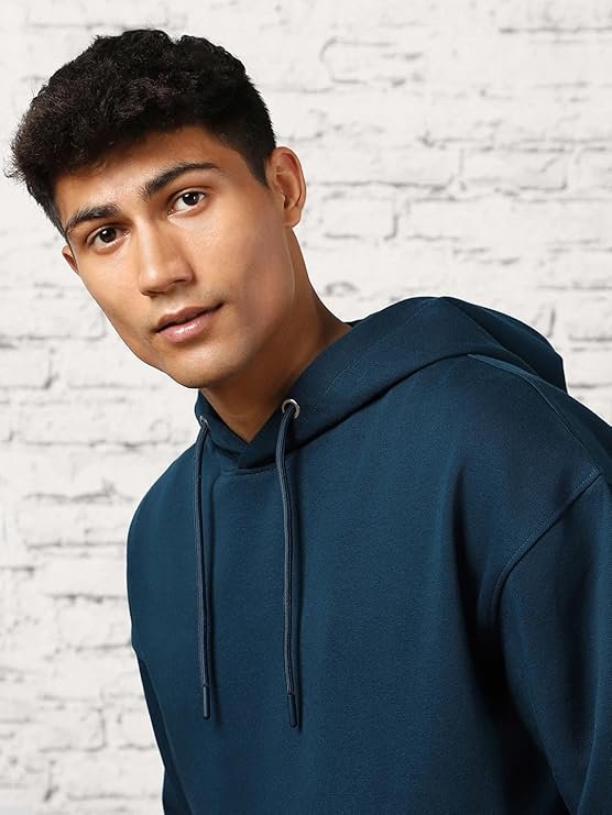 Men Oversized Hoodies Cotton Fleece Long Sleeve Hooded Sweatshirts for Men - Image 3