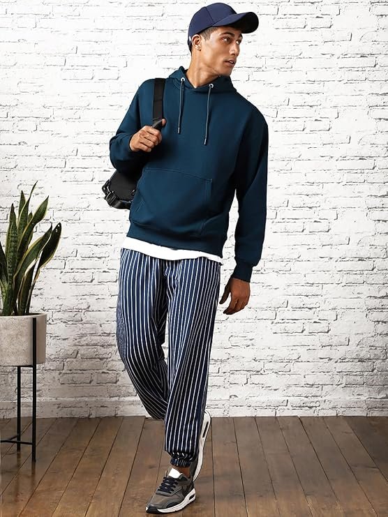 Men Oversized Hoodies Cotton Fleece Long Sleeve Hooded Sweatshirts for Men - Image 5